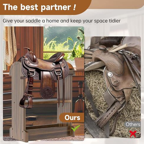Extra-Large Wood Saddle Rack, Ideal Saddle Stand for Horse Tack Organizers & Western Saddles Sstand, Stores & displays Your Trophy Saddles (Chocolate Brown) in Saudi Arabia