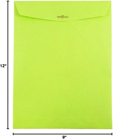 JAM PAPER 9 x 12 Colored Envelopes with Clasp Closure - Green Recycled - 50/Pack in Saudi Arabia