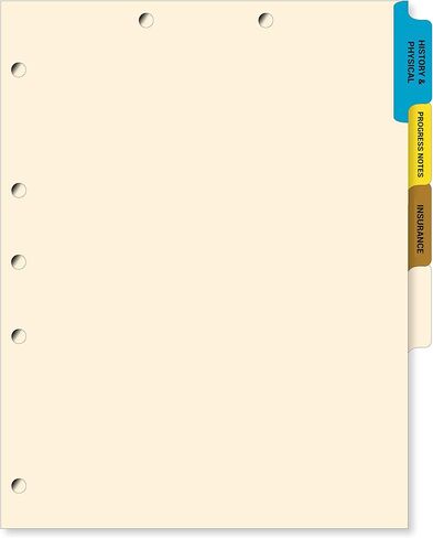 Doctor Stuff - Stock Medical Chart Dividers, 400 Sets of 4 Popular Healthcare Index Tabs, Side Tab, 9" x 11", File Folder Organizer for Nursing Patient Charts and Medical Records in Saudi Arabia