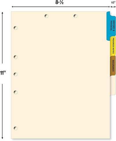 Doctor Stuff - Stock Medical Chart Dividers, 400 Sets of 4 Popular Healthcare Index Tabs, Side Tab, 9" x 11", File Folder Organizer for Nursing Patient Charts and Medical Records in Saudi Arabia