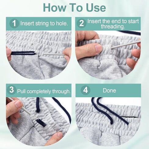 6pcs سلك الرباط مع أداة threader Spring ، 57.4in string هوديي ، استبدال الرباط لسروال سروال هوديس أكياس- 6 ألوان in Kuwait