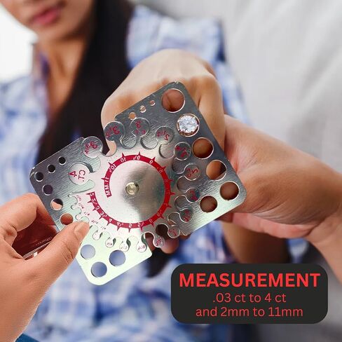 Diamond & Pearl Gauge | Dual-Sided Measurement | Durable Plastic | Professional Measuring & Accurate | Metric Scale Included in Saudi Arabia