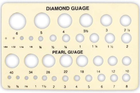 Diamond & Pearl Gauge | Dual-Sided Measurement | Durable Plastic | Professional Measuring & Accurate | Metric Scale Included in Saudi Arabia