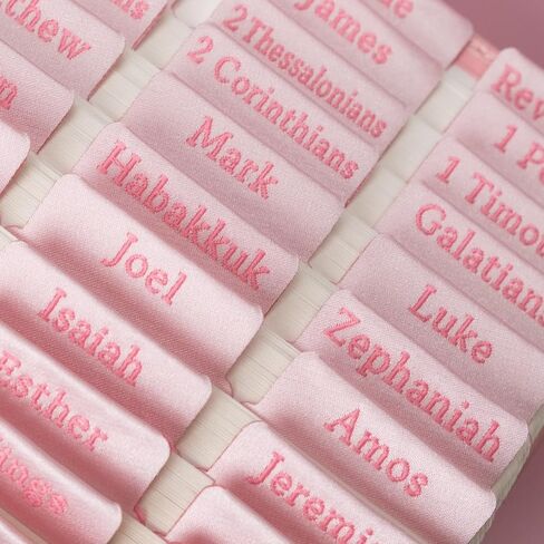 UPAFEXXI-Cloth Bible tabs,Bible Tabs for Women and Men(Pink Embroidered Letters) Large Print Stickers, Easy to Read and Apply, 66 Chapters Labels for Easy Navigation(Pink) in Kuwait
