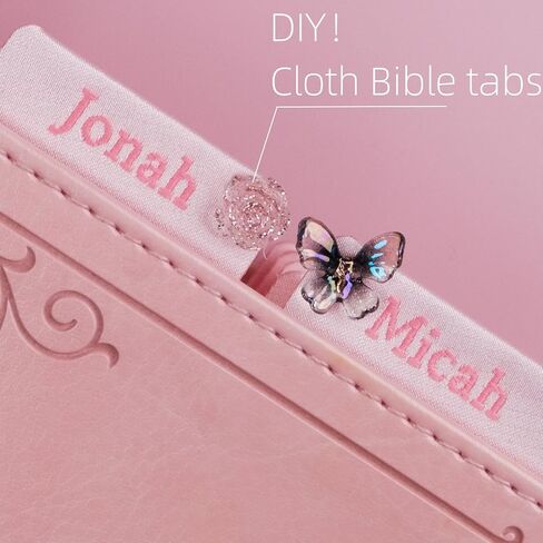 UPAFEXXI-Cloth Bible tabs,Bible Tabs for Women and Men(Pink Embroidered Letters) Large Print Stickers, Easy to Read and Apply, 66 Chapters Labels for Easy Navigation(Pink) in Kuwait