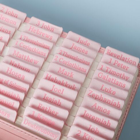 UPAFEXXI-Cloth Bible tabs,Bible Tabs for Women and Men(Pink Embroidered Letters) Large Print Stickers, Easy to Read and Apply, 66 Chapters Labels for Easy Navigation(Pink) in Kuwait