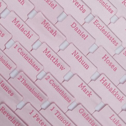 UPAFEXXI-Cloth Bible tabs,Bible Tabs for Women and Men(Pink Embroidered Letters) Large Print Stickers, Easy to Read and Apply, 66 Chapters Labels for Easy Navigation(Pink) in Kuwait