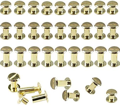 Enenes Chicago Screw 75 Sets Post Post 3 أحجام مسامير الحزام 1/4 3/8 1/2 بوصة مشاركات المسمار المسمار للميدالي in Saudi Arabia