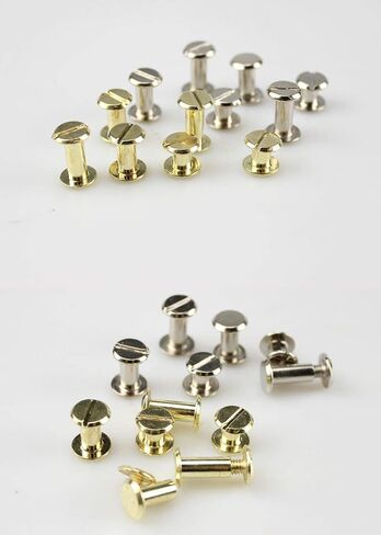 Enenes Chicago Screw 75 Sets Post Post 3 أحجام مسامير الحزام 1/4 3/8 1/2 بوصة مشاركات المسمار المسمار للميدالي in Saudi Arabia
