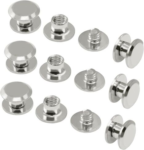 60 Sets Silver Chicago Screws, M5*4mm Leather Rivets Screw Rivets Buttons DIY Leather Trim Craft Bookbinding for Decorate Repair Belt Bag Shoes Purse in Saudi Arabia