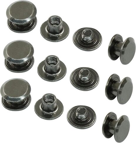 60 Sets Silver Chicago Screws, M5*4mm Leather Rivets Screw Rivets Buttons DIY Leather Trim Craft Bookbinding for Decorate Repair Belt Bag Shoes Purse in Saudi Arabia