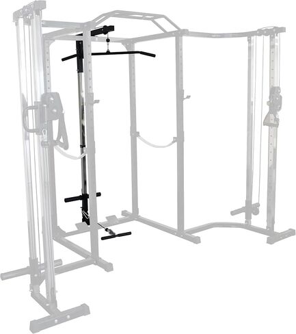 Signature Fitness Multi-Function Adjustable Power Cage with J-Hooks, Safety Straps and Optional LAT Pulldown Attachment and Cable Crossover, Multiple Styles in Kuwait