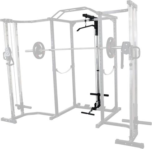 Signature Fitness Multi-Function Adjustable Power Cage with J-Hooks, Safety Straps and Optional LAT Pulldown Attachment and Cable Crossover, Multiple Styles in Kuwait