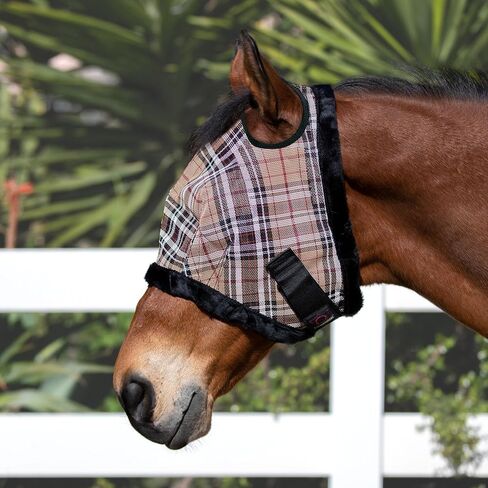 قناع Kensington UV Fly مع تقليم الصوف - قناع وقائي مع فتح الأذن المزدوج وحرية الأمام ، الحجم: L -AVG اللون: 165 - Merlot in Kuwait
