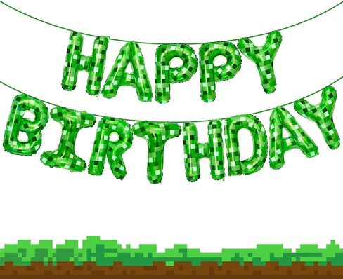 أدوات زخارف حفلة عيد ميلاد خضراء ذات طابع أخضر ، مع البالونات البكسل ، مستلزمات خلفية بكسل TNT للبنين ، الاحتفال في الهواء الطلق ، أساسيات الحفلات ذات الطابع (Pixel Green) in Kuwait