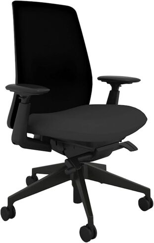 Haworth Soji Office Chair with Ergonomic Adjustments and Lumbar Support, Flexible Mesh Back (Carbon) in Saudi Arabia