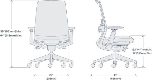 Haworth Soji Office Chair with Ergonomic Adjustments and Lumbar Support, Flexible Mesh Back (Carbon) in Saudi Arabia