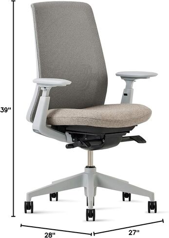 Haworth Soji Office Chair with Ergonomic Adjustments and Lumbar Support, Flexible Mesh Back (Carbon) in Saudi Arabia