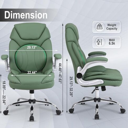 160° Reclining Office Desk Chairs with Back Support Footrest, PU Leather Wide Seat Managerial Executive Chairs, 350lbs Comfortable Ergonomic Black Recliner Office Chair with Wheels in Saudi Arabia