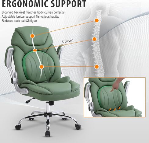 160° Reclining Office Desk Chairs with Back Support Footrest, PU Leather Wide Seat Managerial Executive Chairs, 350lbs Comfortable Ergonomic Black Recliner Office Chair with Wheels in Saudi Arabia