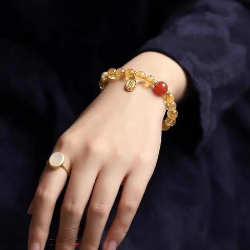 سوار مطاطي مطرز بالكريستال الوردي الطبيعي للنساء in Kuwait