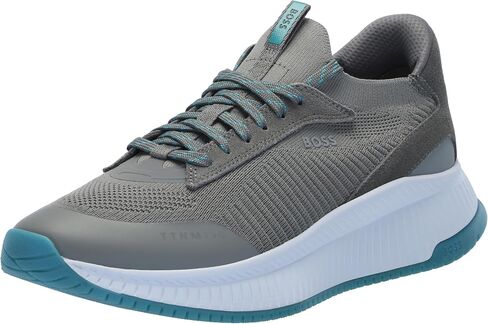 BOSS Men's Modern Knit Structure Running Sneaker, Black Pepper, 9 in Saudi Arabia