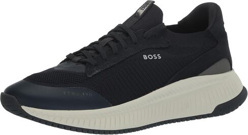 BOSS Men's Modern Knit Structure Running Sneaker, Black Pepper, 9 in Saudi Arabia