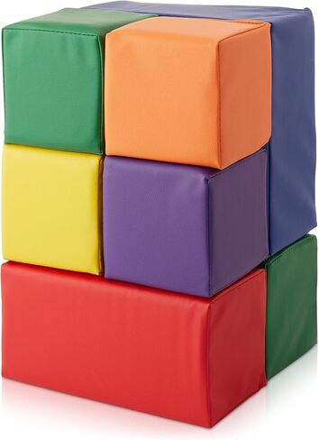 Casafield Toddler Foam Building Blocks (12-Piece Set), 5.5" x 5.5" Soft Play Colorful Kids Stacking Cubes for Daycare, Nursery, Preschool in Saudi Arabia