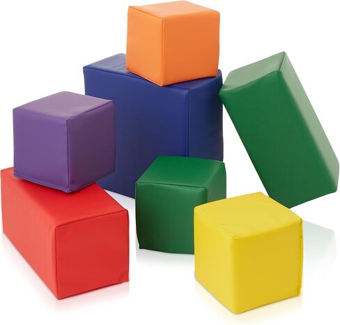 Casafield Toddler Foam Building Blocks (12-Piece Set), 5.5" x 5.5" Soft Play Colorful Kids Stacking Cubes for Daycare, Nursery, Preschool in Saudi Arabia