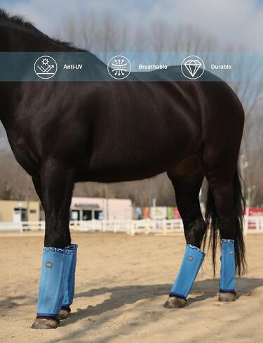 أحذية Tackmore Horse Fly مع تقليم الصوف منقوش ، تقليل أحذية ذبابة فرك من 4 أحذية صيفية واقية من الساق الواقية in Kuwait