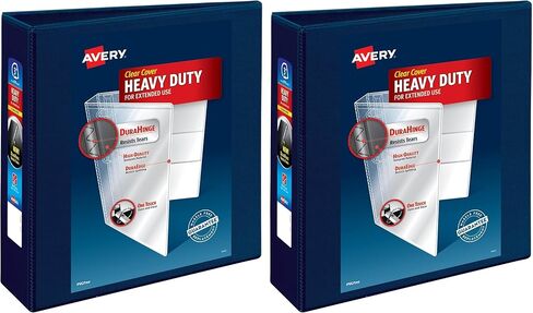 Avery Heavy-Duty View 3 Ring Binder, 3 Inch One Touch EZD Rings, 3.5 Inch Spine, 1 Navy Blue Binder (79803) in Saudi Arabia