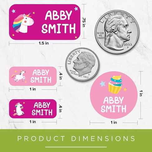 Personalized Daycare Name Labels for Kids, (128 Pack) Waterproof Custom Name Stickers for Clothing Tags, Lunch Boxes and School Supplies, Made in USA by MSC -Unicorn in Saudi Arabia