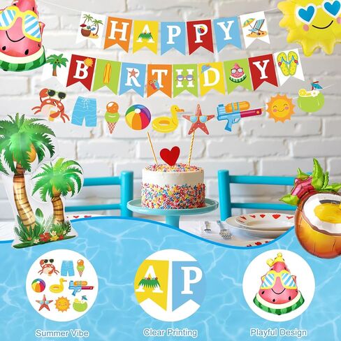 زخارف الحفلات الشاطئية الصيفية ، SPLASH BASH BASH PASTERS SUMPLICAL SUMPLICAL SUMPLICAL BEATH BEATH BALT LANTERN FINGH in Kuwait