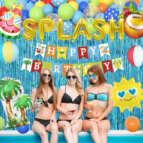 زخارف الحفلات الشاطئية الصيفية ، SPLASH BASH BASH PASTERS SUMPLICAL SUMPLICAL SUMPLICAL BEATH BEATH BALT LANTERN FINGH in Kuwait