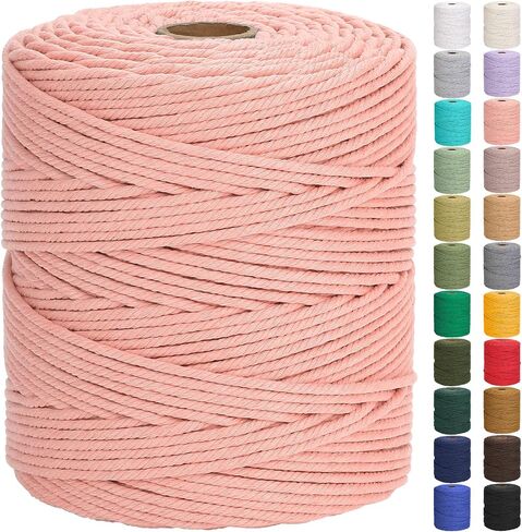 GOHOF Cotton Macrame Cord 5mm 328yards Natural Cotton Rope Colored Soft Macrame Supplies for Plant Hanger Wall Hanger Dreamcatcher (Beige) in Saudi Arabia