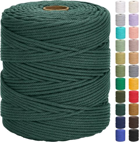 GOHOF Cotton Macrame Cord 5mm 328yards Natural Cotton Rope Colored Soft Macrame Supplies for Plant Hanger Wall Hanger Dreamcatcher (Beige) in Saudi Arabia