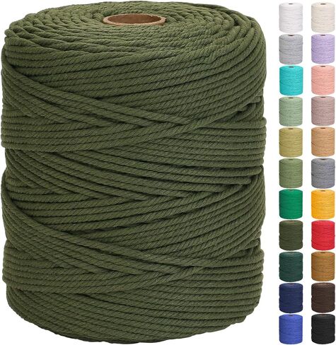 GOHOF Cotton Macrame Cord 5mm 328yards Natural Cotton Rope Colored Soft Macrame Supplies for Plant Hanger Wall Hanger Dreamcatcher (Beige) in Saudi Arabia