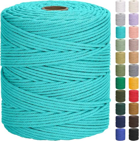 GOHOF Cotton Macrame Cord 5mm 328yards Natural Cotton Rope Colored Soft Macrame Supplies for Plant Hanger Wall Hanger Dreamcatcher (Beige) in Saudi Arabia