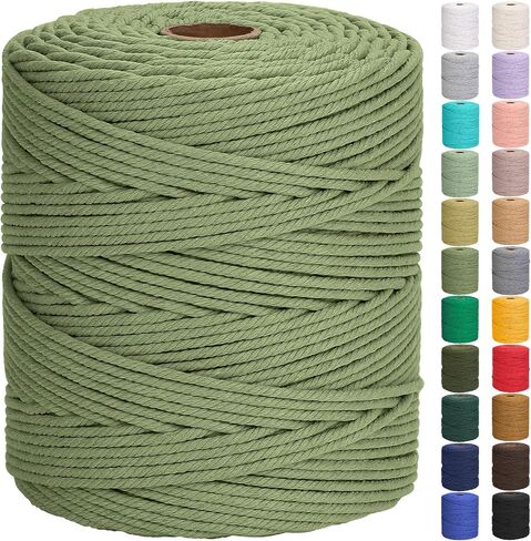 GOHOF Cotton Macrame Cord 5mm 328yards Natural Cotton Rope Colored Soft Macrame Supplies for Plant Hanger Wall Hanger Dreamcatcher (Beige) in Saudi Arabia