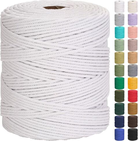 GOHOF Cotton Macrame Cord 5mm 328yards Natural Cotton Rope Colored Soft Macrame Supplies for Plant Hanger Wall Hanger Dreamcatcher (Beige) in Saudi Arabia