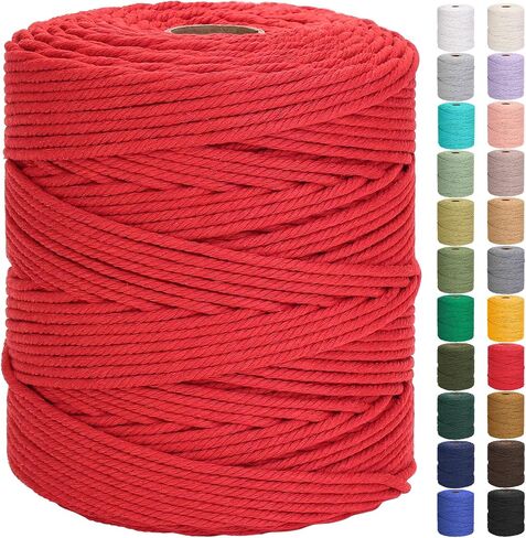 GOHOF Cotton Macrame Cord 5mm 328yards Natural Cotton Rope Colored Soft Macrame Supplies for Plant Hanger Wall Hanger Dreamcatcher (Beige) in Saudi Arabia