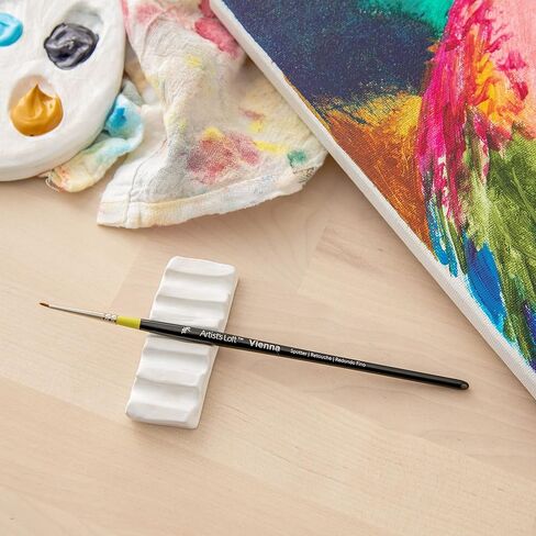 Golden Taklon Short Handle Spotter Brush by Artist's Loft Vienna - Paintbrush for Oil, Acrylic, and Watercolor Paint - 1 Pack in Saudi Arabia