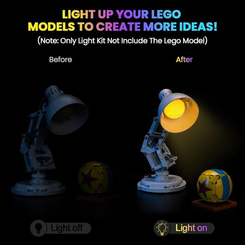 طقم مصباح LED تمت ترقيته متوافقة مع أفكار LEGO Disney Pixar Luxo JR ، والتحكم في اللمس متوافق مع LEGO 21357 (النموذج غير مدرج) in Kuwait
