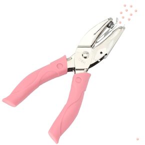 1/4 Inch Single Hole Punch, Handheld Paper Hole Puncher with Grip Handle for Crafts DIY Tag Ticket Scrapbook Tool Circle Shapes Metal Paper Punch with 6 Sheet Capacity for Home Office School