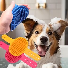 Silicone Grooming Strap Pad for Cats，Soft Self Grooming Cat Brushes for Indoor Cats, Multi-Functional Wet & Dry Usage Pet Corner Scratcher for Bathing, Massage & Hair Cleaning, (Green+Blue)*1PCS