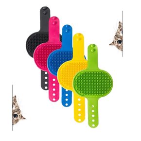 5Pcs Pets Silicone Grooming Strap Pad 2-in-1 Self-Groomer Brush, Cat Self Groomer Brush, Adjustable Pet Massager for Climbing Frames & Table Legs