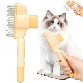 Avatore Zenbrush Cat Comb, Zen Brush for Cats, Avatore Grooming Brush, Self-Cleaning Pet Grooming Brushes, Cat Dog Pet Deshedding for Massaging and Cleaning Hairs (Yellow)