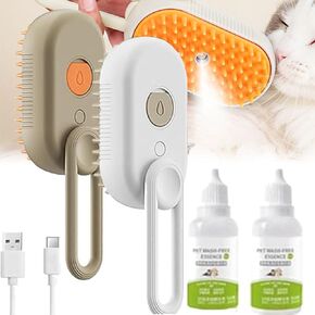 فرشاة Catzcomfort ، فرشاة تنظيف Catz Comfort ، فرشاة CatzComfort Steam Pet مع وظيفة الرش للكلاب القطط ، 3 في 1 فرشاة بخار القط (2 مساءً)