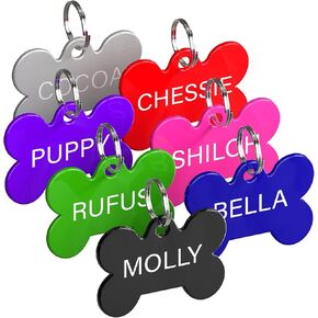 Dr. Fremont's Custom Pet Tag | Large, Paw | Many Colors & Shapes | Strong Anodized Aluminum | Made in USA