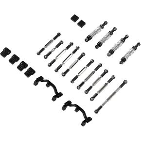 RC Car Spare Parts Kit,High Strength Aluminum Alloy Shocks Absorbering Pull Rod Kit for WPL C24 C14 C14K C24K RC Car (Red)